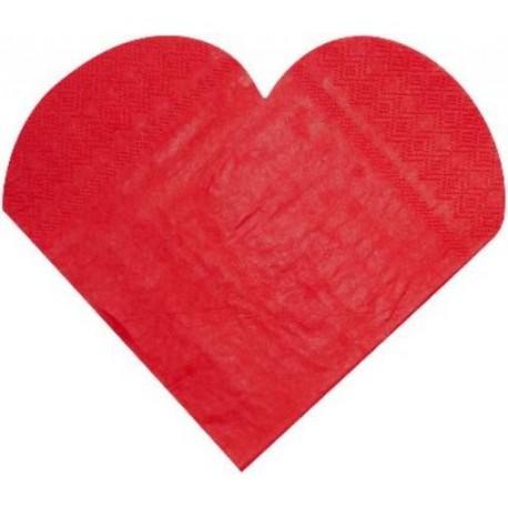 Serviettes de Table Coeur Rouge les 20 serviette en papier