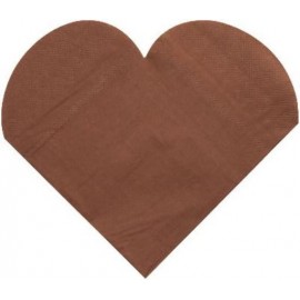 Serviettes de table Coeur Chocolat les 20