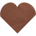 Serviettes de Table Coeur Chocolat les 20