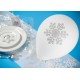 Ballon Flocon de neige blanc argent les 8