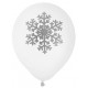 Ballon Flocon de Neige Blanc Argent 23 cm les 8