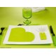 Serviettes de Table Coeur Vert Amande