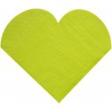 Serviettes de Table Coeur Vert Amande les 20