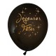 Ballons Joyeuses Fêtes Noir Or 23 cm les 8