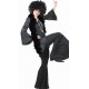 Déguisement disco femme robe noire à paillettes 
