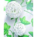 Boules rotin blanc 9 cm les 4