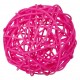 Boules rotin fuchsia 9 cm les 4