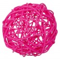 Boule rotin fuchsia 9 cm les 4