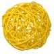 Boule rotin jaune 9 cm les 4