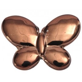 Perle papillon chocolat métallisé brillant 3 cm les 12