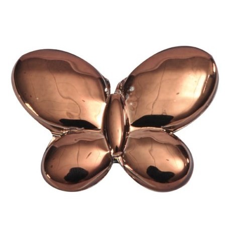 Perle papillon chocolat métallisé brillant 3 cm les 12