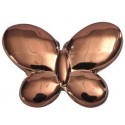 Perles papillon chocolat métallisé brillant 3 cm les 12