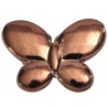 Perles papillon chocolat métallisé brillant 3 cm les 12