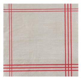 Serviette de table tradition rouge papier les 20