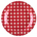 Assiettes carton vichy rouge 22.5 cm les 10