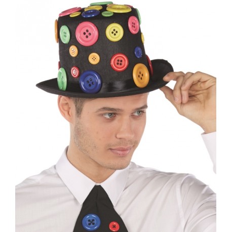 Chapeau haut de forme avec boutons homme