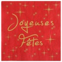 Serviettes de table joyeuses fêtes papier rouge les 20