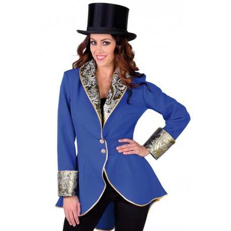 Déguisement manteau bleu de cobalt femme luxe
