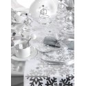 Chemin de table flocon de neige argent intissé blanc 5 M