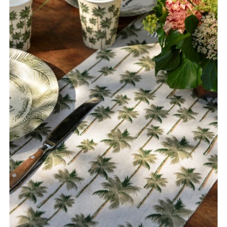 Chemin de table jungle tropical coton 3 M