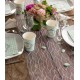 Chemin de table tulle feuille blanc 5 M