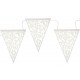 Guirlande fanions dentelle carton blanc 300 cm