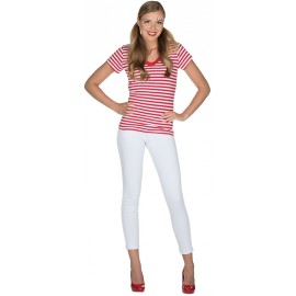 Déguisement T-Shirt rayé rouge blanc femme