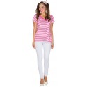 Déguisement T-Shirt rayé fuchsia blanc femme