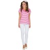 Déguisement T-Shirt rayé fuchsia blanc femme