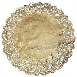 Napperon dentelle papier or 35 cm les 10