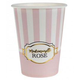 Gobelet carton Baby shower rose les 10