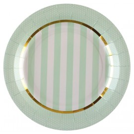 Assiette carton Baby shower vert 22.5 cm les 10