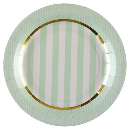 Assiette carton Baby shower vert 22.5 cm les 10