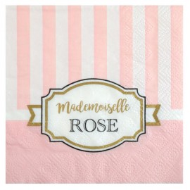 Petite serviette de table Baby shower rose papier les 20