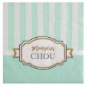 Petites serviettes de table Baby shower vert papier les 20