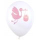 Ballon Baby shower rose 23 cm les 8