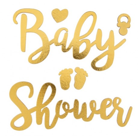 Baby shower autocollant or en bois