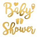 Baby shower autocollant or en bois