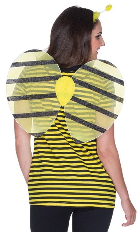 Déguisement Abeille Femme - Costume Carnaval Avec Bandeau, Tutu, Gants Et Bas - Jaune Et Noir - Taille Unique - Pour Halloween Et Cosplay