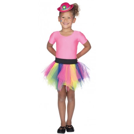 Déguisement jupe tulle multicolore fille