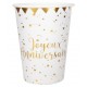 Gobelets carton Joyeux anniversaire or les 10