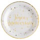 Assiettes carton Joyeux anniversaire or 22.5 cm les 10