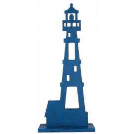 Phare bleu en bois décoratif