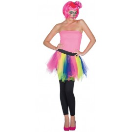 Déguisement jupe tulle multicolore femme