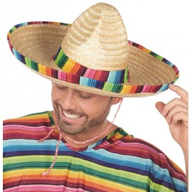 Chapeau mexicain Sombrero en paille adulte