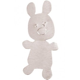 Lapin autocollant argent décoratif 4 cm les 6