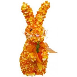 Lapin décoratif orange 30 cm