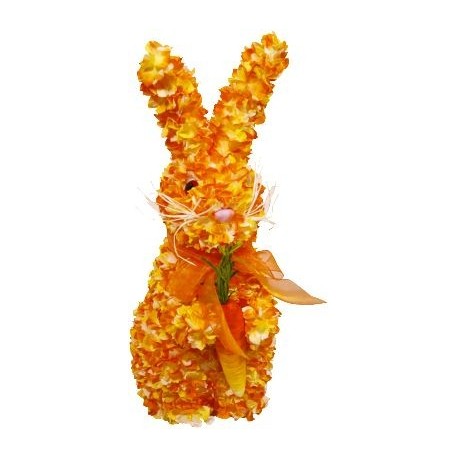 Lapin décoratif orange 30 cm