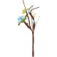 Fleurs Zen Turquoise Sur Piquet Decoratif 
