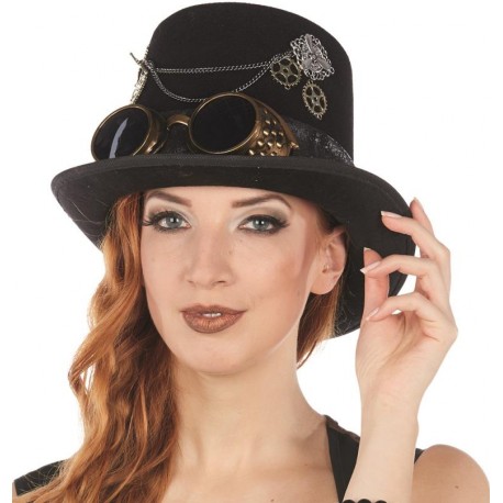 Mini Chapeau Haut-de-forme à Fleurs Et Maille – Accessoire élégant Pour Femme – Style Steampunk, Fête, Théâtre – Taille ~14x14x11,5 Cm